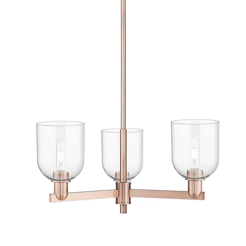 Innovations Lighting 716-3CR-12-28 Bella Chandelier Bella 3 Light 28" - Antique Copper / Clear