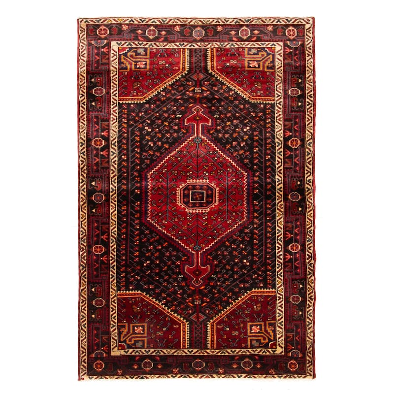 ECARPETGALLERY Hand-knotted Anatolian Vintage Black Wool Rug - 4'2 x 6'5