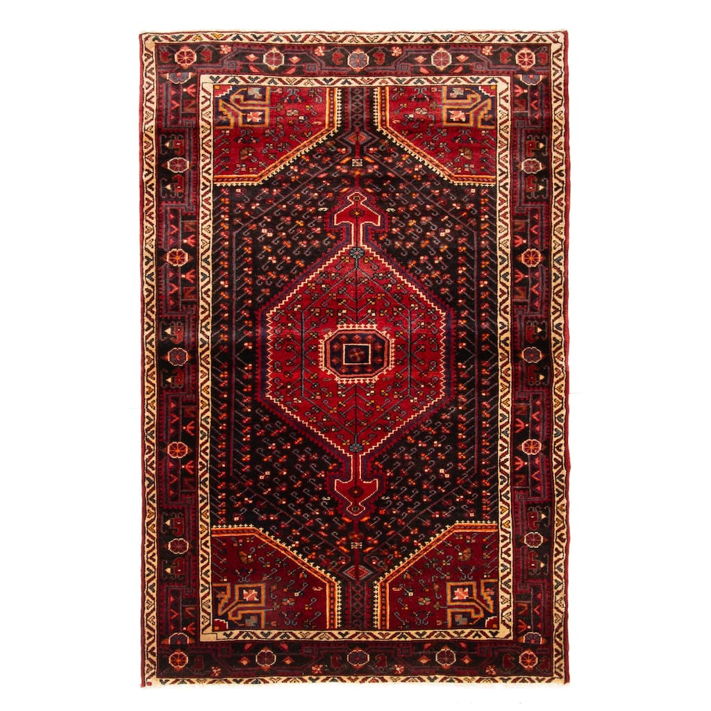 ECARPETGALLERY Hand-knotted Anatolian Vintage Black Wool Rug - 4'2 x 6'5