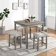 5 Piece Counter Height Bar Table Set Breakfast Nook Small Square Table ...