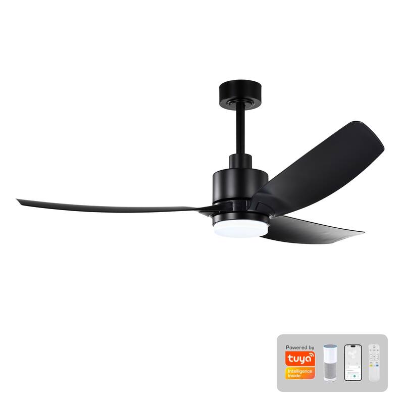 Genson SMART Black 3-Blade LED Lighted Ceiling Fan with Remote