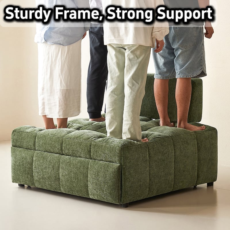 JASIWAY Chenille Pull-Out Single Sofa Bed