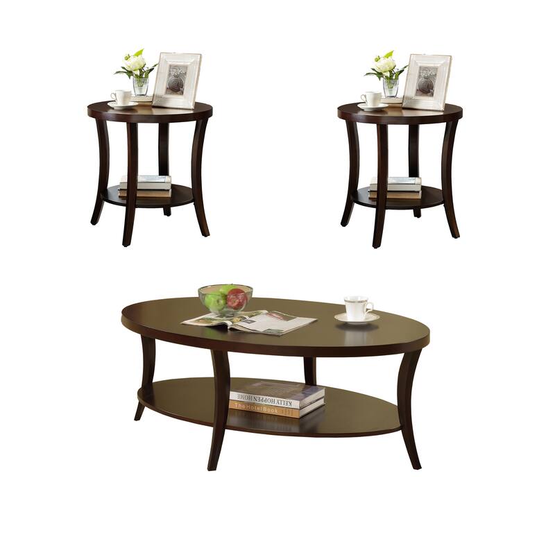 Modern Storage 3-piece Table Set with Coffee Table and 2 End Tables for Living Room