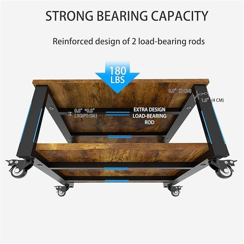 2 Tier Laser Printer Stand,23.6''x23.6''x12.6'' Large Printer Table - 23.6''x23.6''x12.6'' 