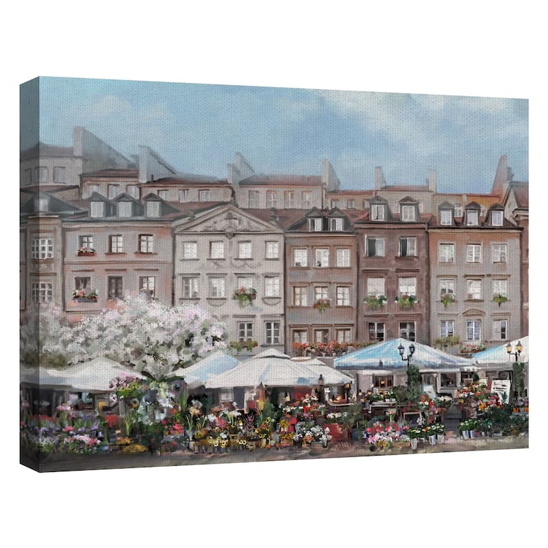 The Flower Market Portrait by Studio Arts Canvas Art Print