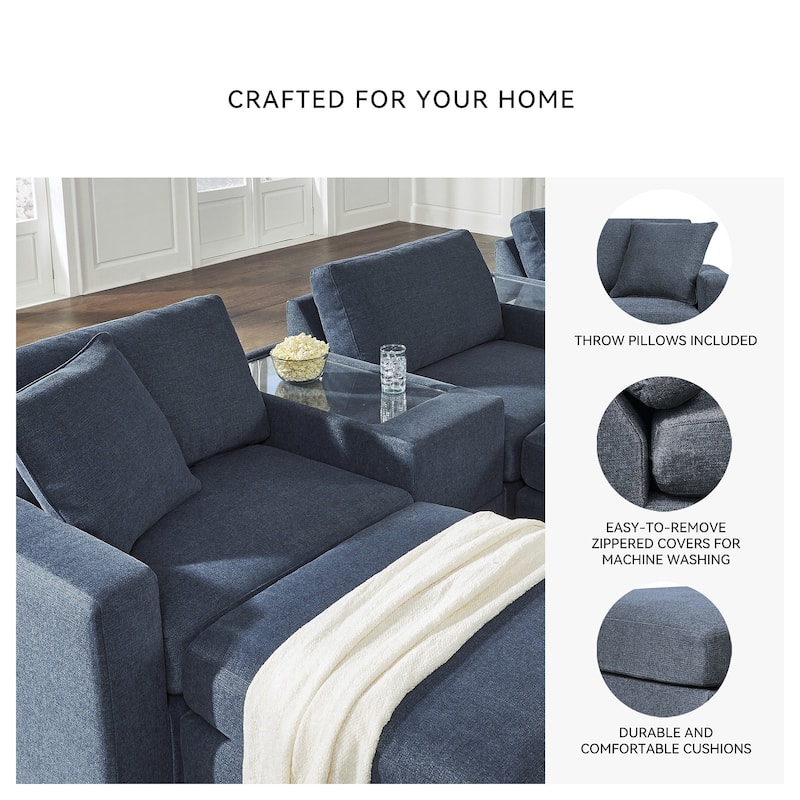 Signature Design by Ashley Modmax 3-Piece Sectional with Storage Console - 93" W x 37" D x 36" H