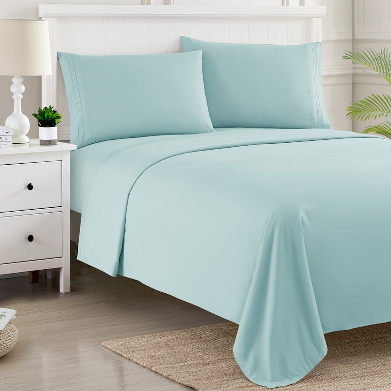 Sweet Home Collection Deep Pocket Soft Microfiber 4-Piece Solid Color Bed Sheet Set