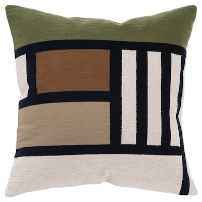 Rizzy Home Transitional Multicolor Down Filled Decorative Pillow 20" x 20"