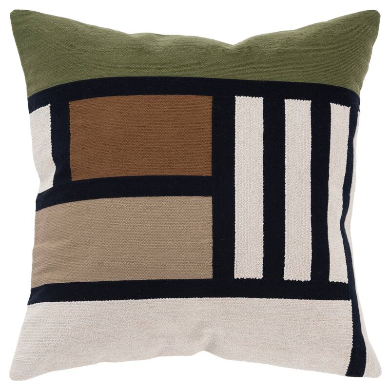 Rizzy Home Transitional Multicolor Poly Filled Pillow - 20" x 20" - Accent - Polyester - Multi - Single