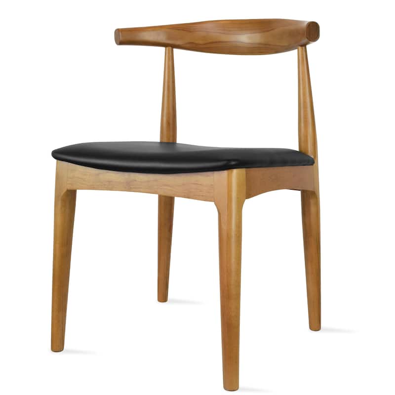 Set of 2 Contemporary Farmhouse Real Solid Wood Cushion Seat Dining Chairs Desk Elbow Side Chairfor Living Room Bedroom Kitchen