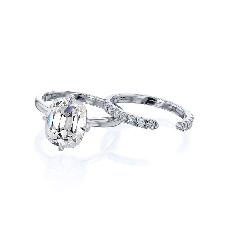 Kobelli 3.4 Carats Old Mine Lab Grown Diamond Certified 14k Solid Gold Candlelight 2pc Bridal Set