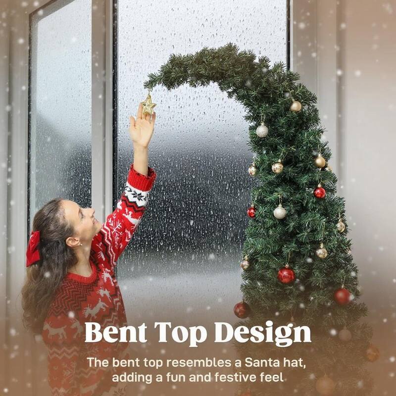 7 ft Christmas Tree with 300 LEDs and Metal Stand, Green