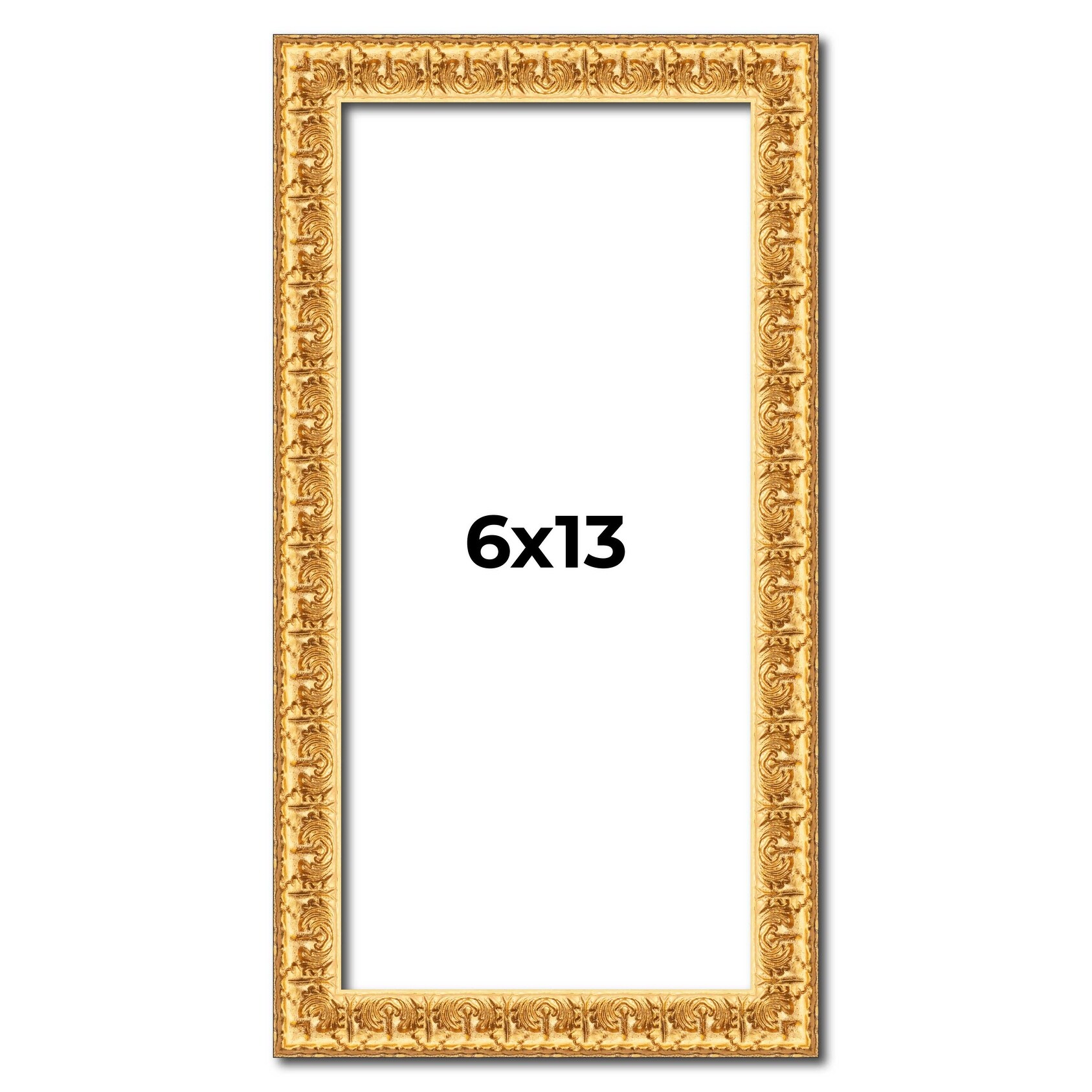 6x13 Frame Gold Real Wood Picture Frame Width 1 inches | Interior