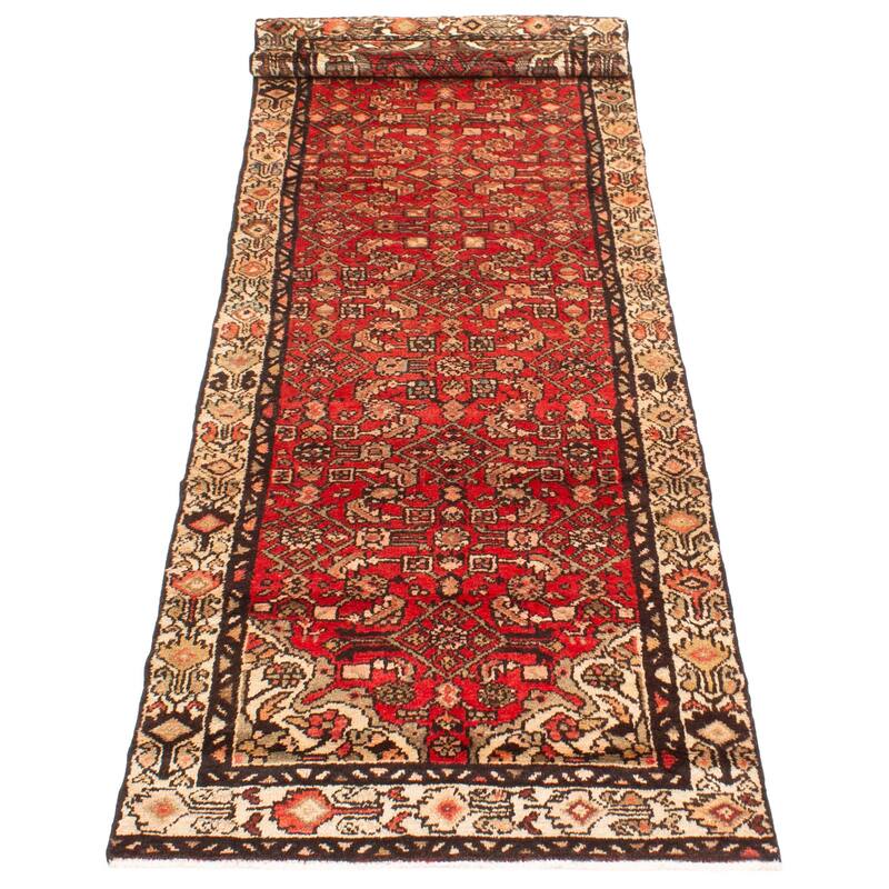 ECARPETGALLERY Hand-knotted Andelz Red Wool Rug - 3'2 x 9'10