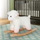 preview thumbnail 7 of 6, Rocking horse rocker with a fun pink sheep For Baby -White - 25.5" L x 11.75" W x 19.25" H