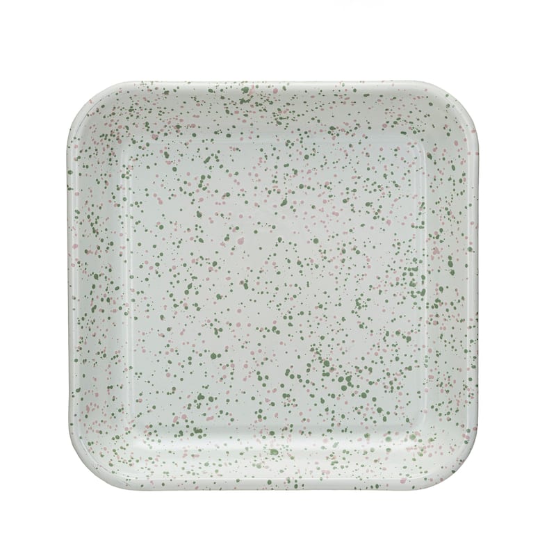Splatterware Enameled Metal Platter - 10.6"L x 10.6"W x 1.1"H - 10.6"L x 10.6"W x 1.1"H - Multi