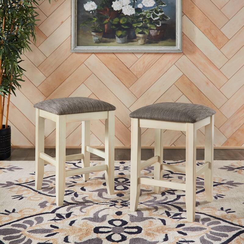 Gordes 24" Counter Height Upholstered Bar Stool (Set of 2) by iNSPIRE Q Classic