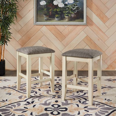 Gordes 24" Counter Height Upholstered Bar Stool (Set of 2) by iNSPIRE Q Classic
