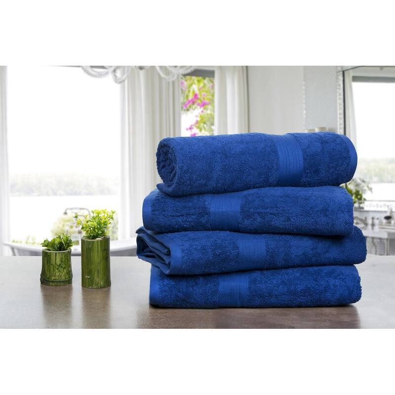 Cotton 600GSM Absorbent Bath Towels 30x54 Inch by Ample Decor 4 Pcs
