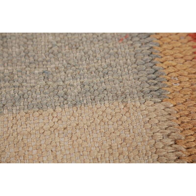 Hand Woven Oriental 100% Jute Carpet Southwestern Modern Beige & Ivories Kilim Area Rug - 10' 0'' X 8' 5''