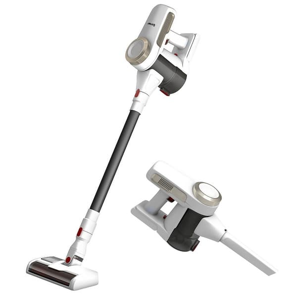 slide 1 of 10, Costway 110W Cordless Vacuum Cleaner Handheld Vacuum Multifunction White