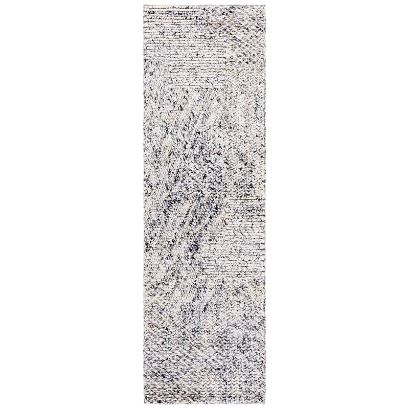SAFAVIEH Handmade Natural Erltrud Fiber Farmhouse Hemp Rug - 2'3" x 8' Runner - Black/Ivory