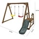 preview thumbnail 4 of 5, Wood Swing Set w/Slide,Wood Swing Set for Backyard, 2 in 1 Swing Set