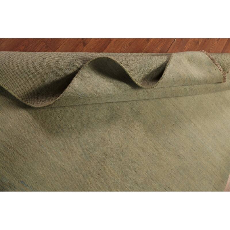 Gabbeh Oriental Rug Handmade Tribal Green Wool Carpet - 5'0" x 6'8"