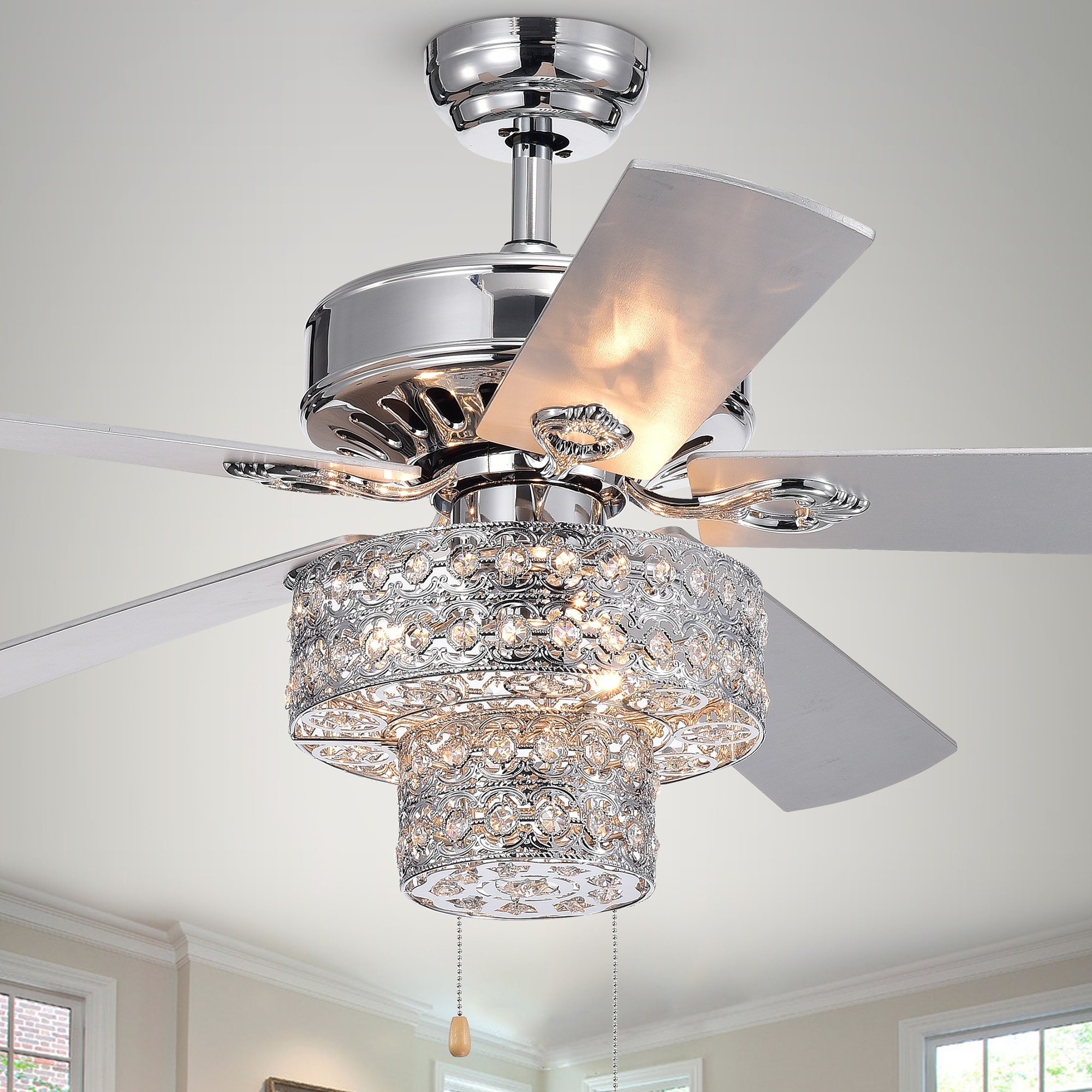 Chrome 52 inch 5 Blade Ceiling Fan
