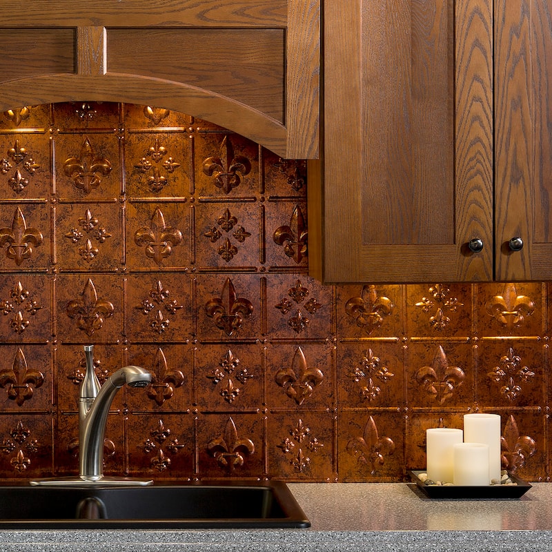 FASÄDE Fleur de Lis Decorative Vinyl Backsplash Panel