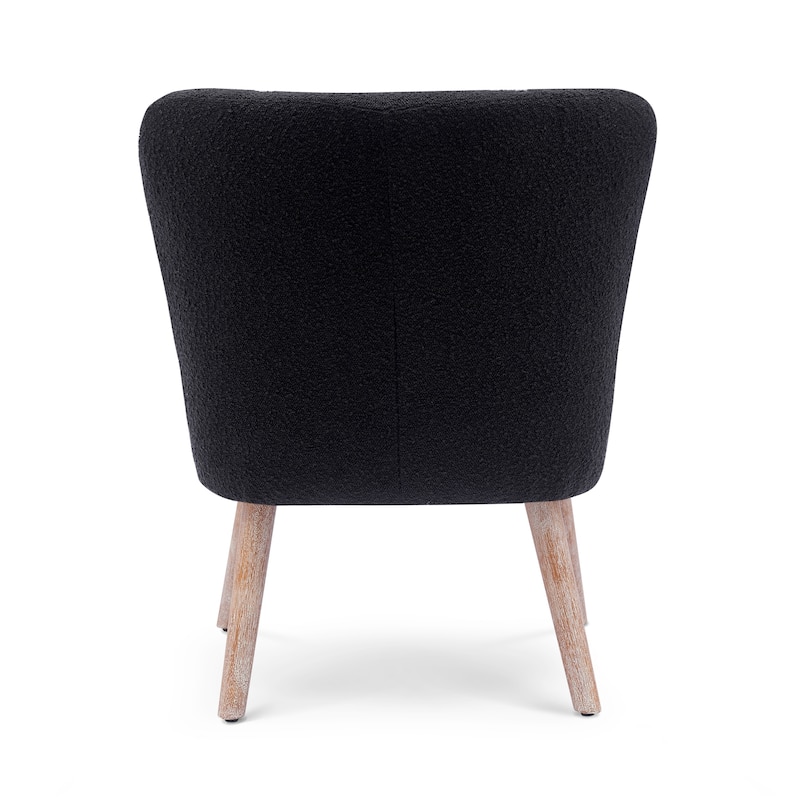Boucle Polyester Upholstered Armless Accent Chair - Stain Resistant