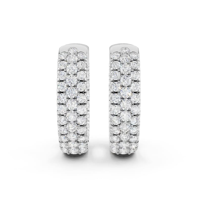 Vault Classic 2.00ct TW Natural Diamond 3-Row Hoop Earrings (I VS2)