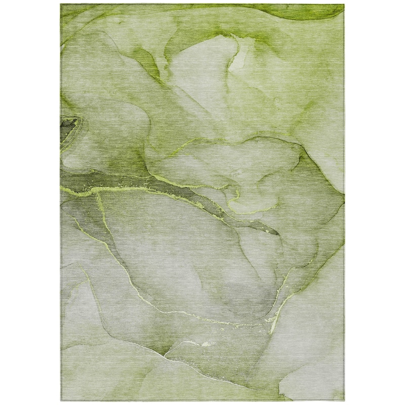 Machine Washable Indoor/ Outdoor Watercolor Chantille Rug