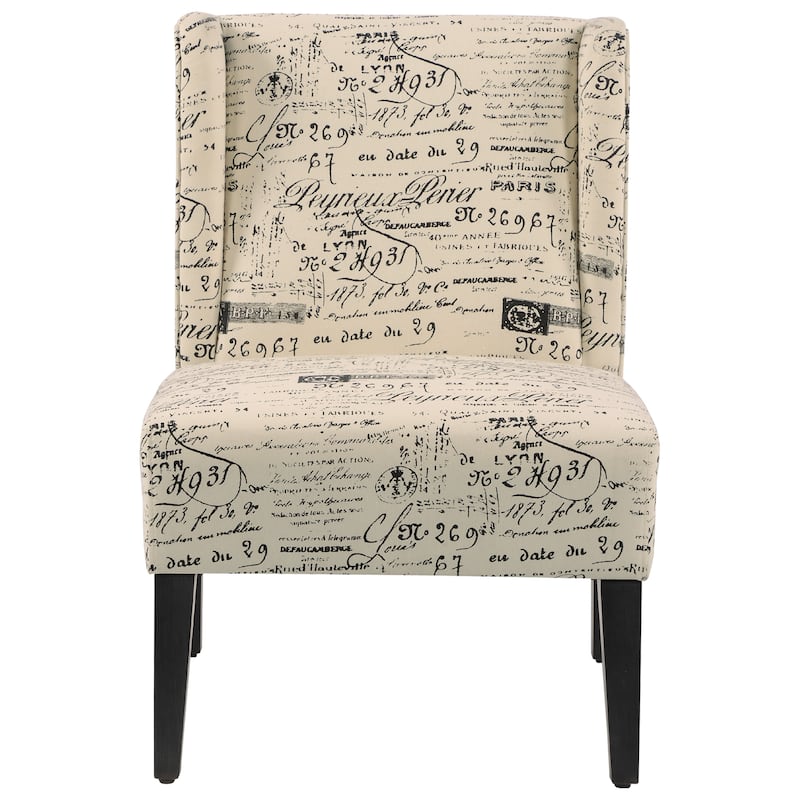 HOMCOM Upholstered Armless Accent Chair, Leisure Side Chair with Wingback