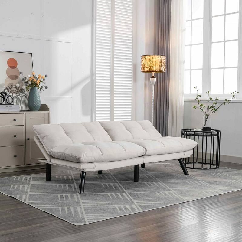 Modern Upholstered 2-Seater Sofa Bed with Adjustable Backrest and Armrests - 70:l