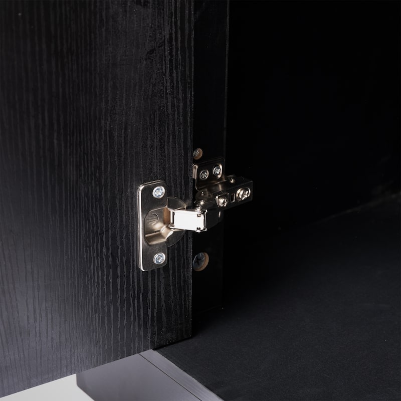 Buffet Sideboard Storage Cabinet with 3 Drawers & 4 Doors, Kitchen Accent Buffet Console Table Credenza with Adjustable Shelves