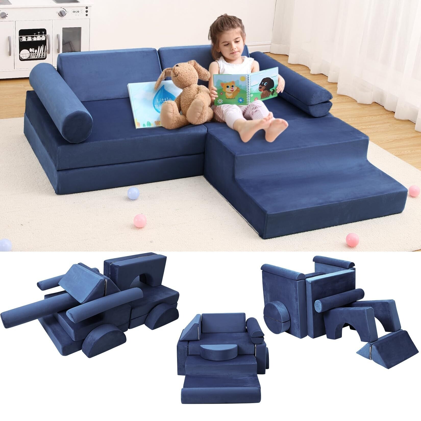 Modular-Kids-Couch-13PCS-