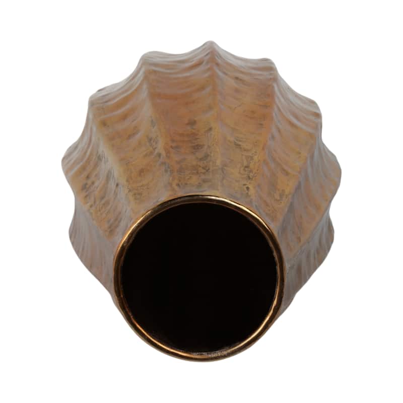 Metal Flower Vase with Hammered Finish Modern Glam Design - 27" Gold