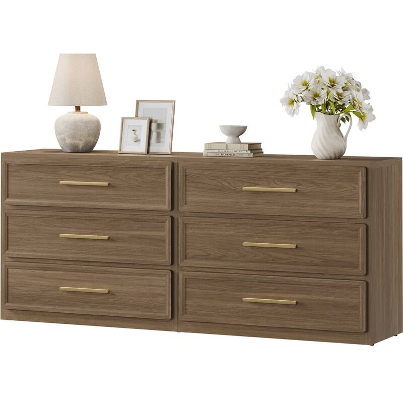 Gold-Accent 3-Drawer Nightstand: Multi-Use for Bedrooms, Guest Rooms & Dressers