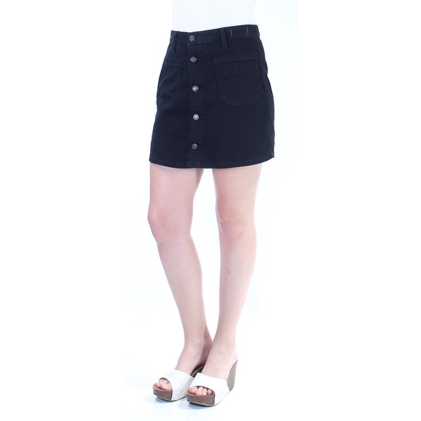 black button a line skirt