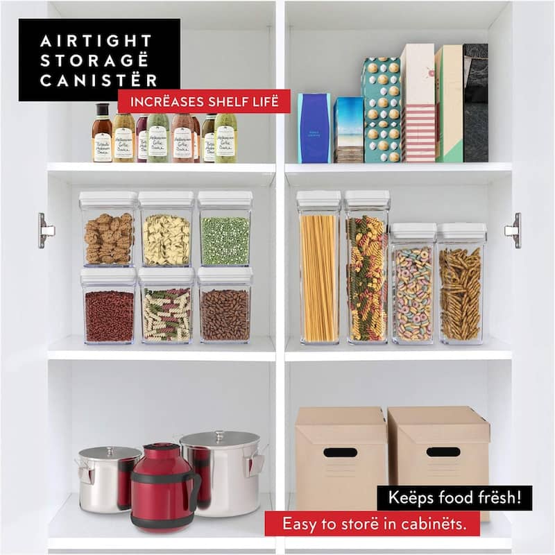 DWËLLZA KITCHEN White Pasta Storage Containers Set of 2 - Clear