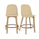preview thumbnail 2 of 84, Set of 2 Designer Plastic Counter Stools Chair With Backs Side Armless Molded Kitchen Dining Bar Patio Indoor Outdoor Cafe Beige