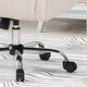 preview thumbnail 3 of 8, Home Office Chair with Curved Backrest, Adjustable Height Button Tufting Dressing Stool, Upholstered Work Stool with Wheels