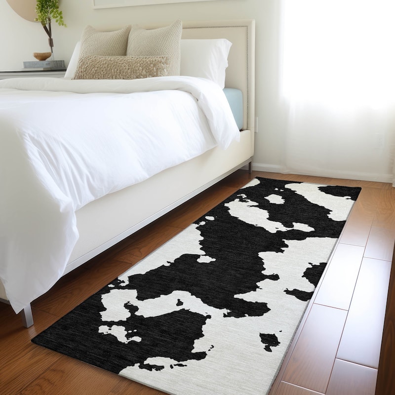 Premium Washable Super Soft Contemporary Islands Mayfield Rug - Black - 2'3" x 7'6"