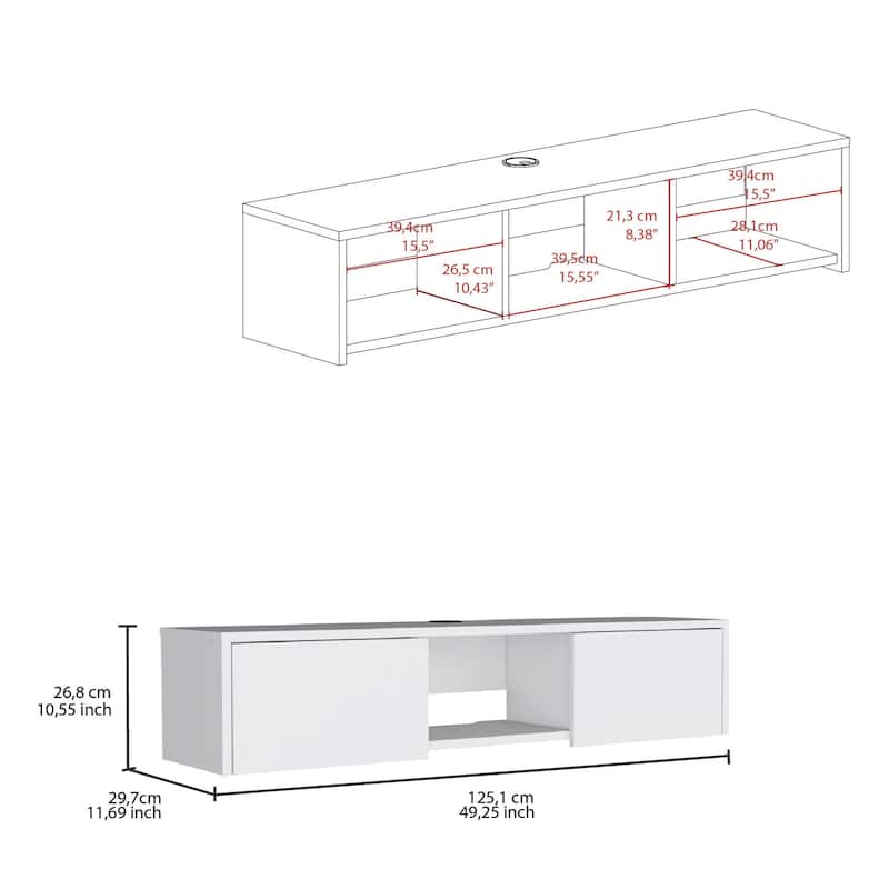 Glen Floating TV Stand with cabinets