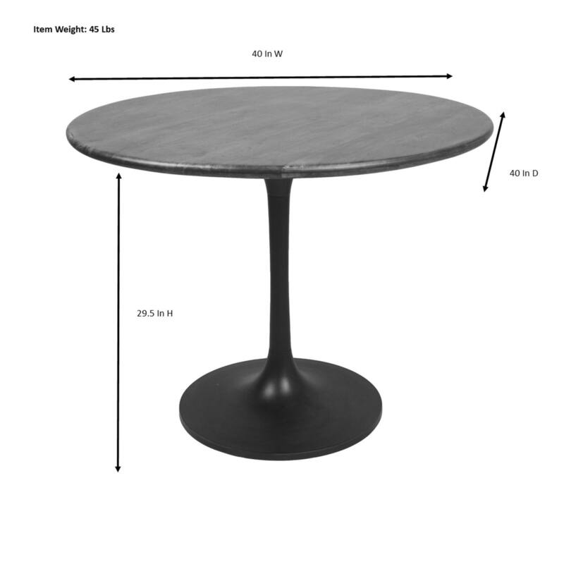 Carolina Living Alden Wood Top 40" Round Dining Table - Fog Gray