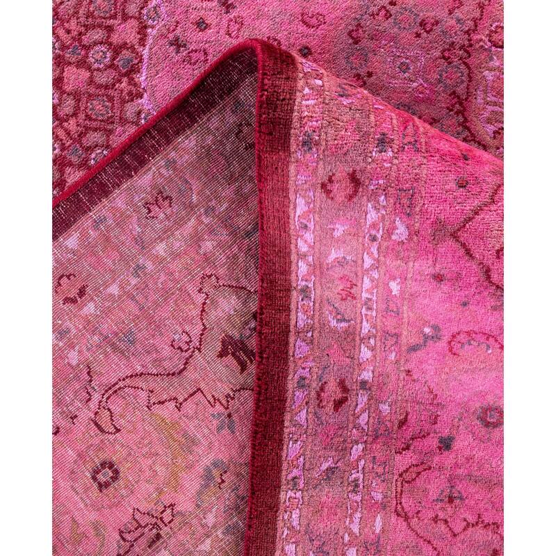 Overdyed One-of-a-Kind Hand-Knotted Area Rug - Pink - 8' 1" x 10' 5"