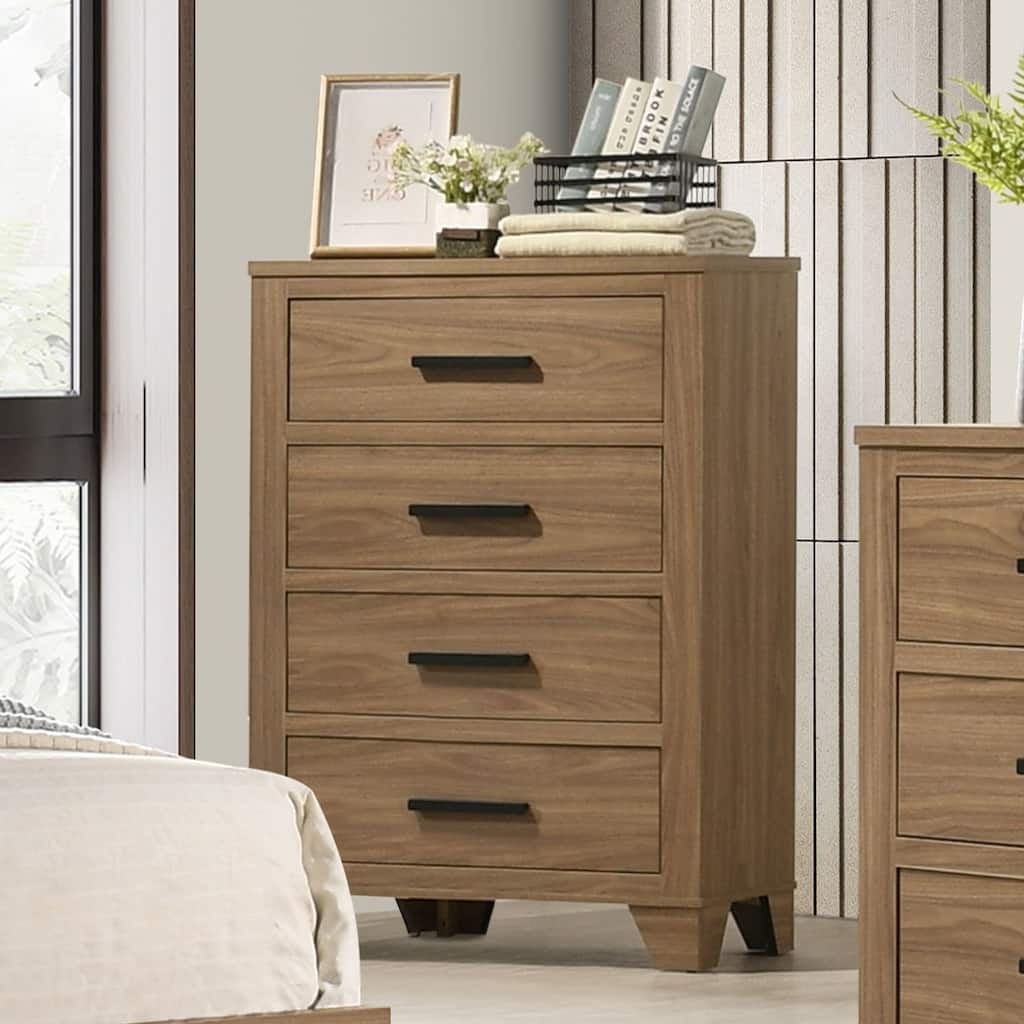Furniture of America Nyess Modern Chestnut Brown Wood 4-Drawer Chest