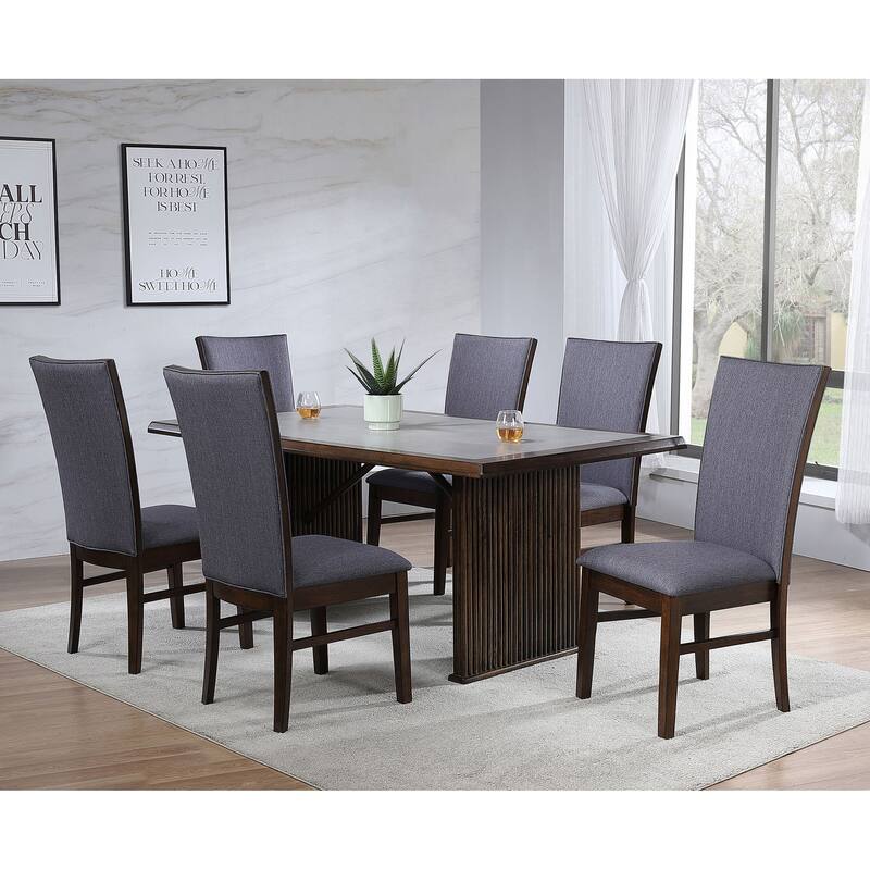Wawona Grey Upholstered Dining Side Chair Grey (Set of 2)