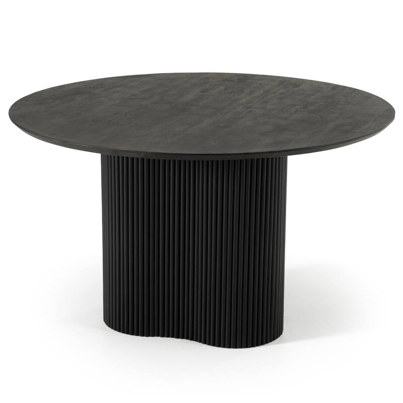 Modrest Myra Modern Black Wood Round Dining Table